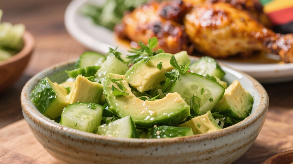 fresh cucumber avocado salad