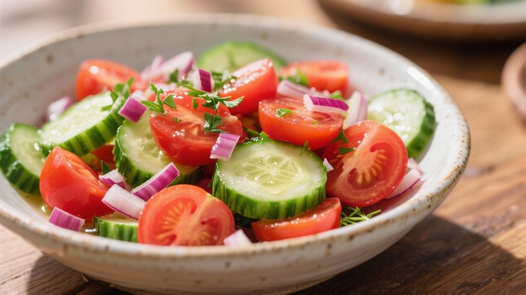 fresh cucumber tomato salad