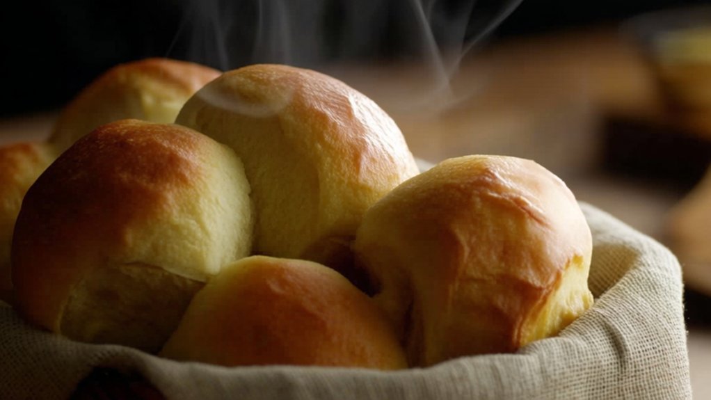 fresh fluffy dinner rolls