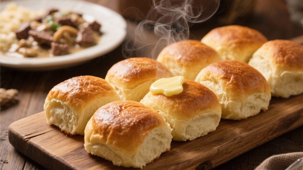 fresh fluffy dinner rolls