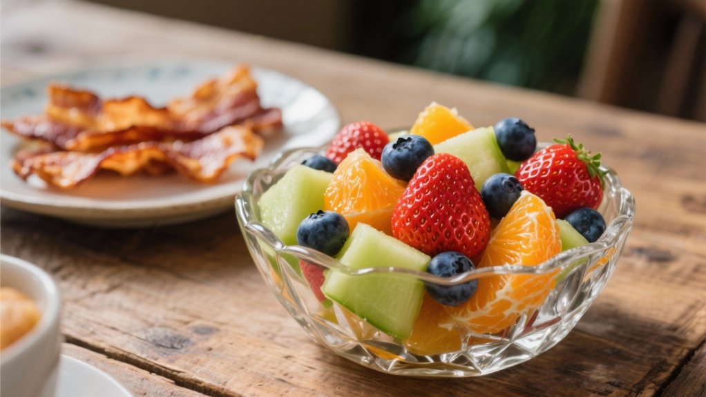 fresh fruits balance bacon