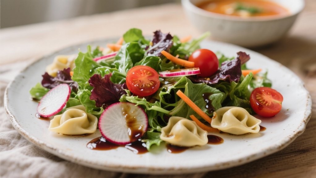 fresh greens and vinaigrette
