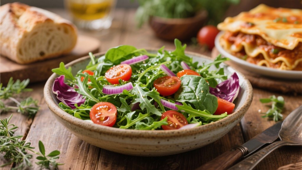 fresh greens with vinaigrette