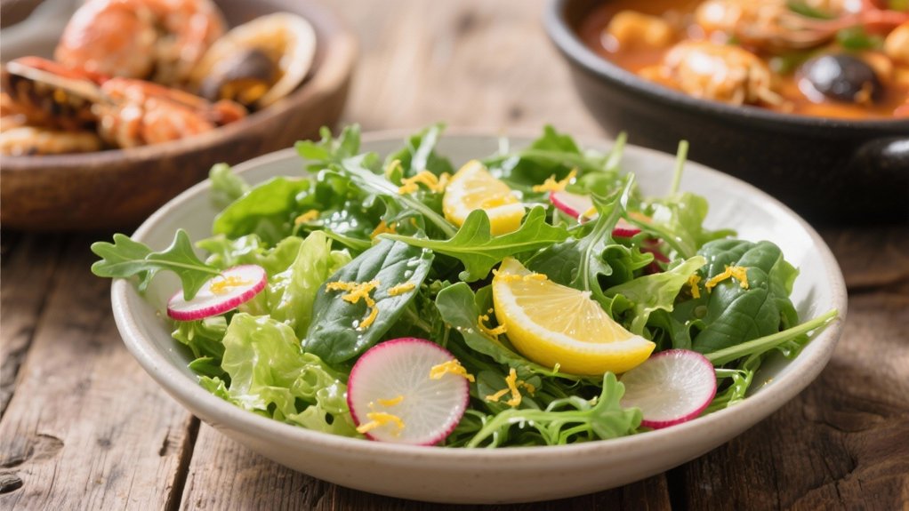 fresh greens with vinaigrette