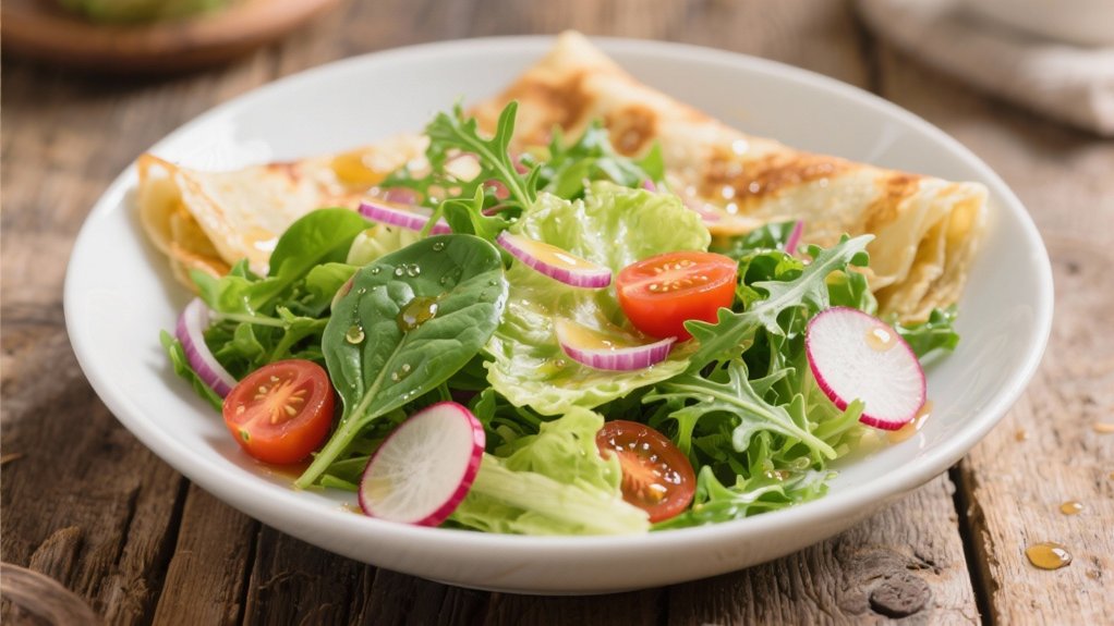 fresh greens with vinaigrette