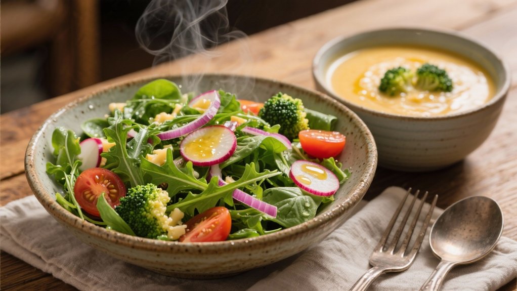 fresh greens with vinaigrette