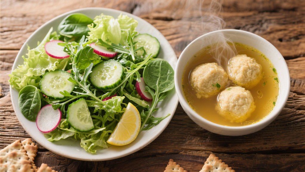 fresh greens with vinaigrette
