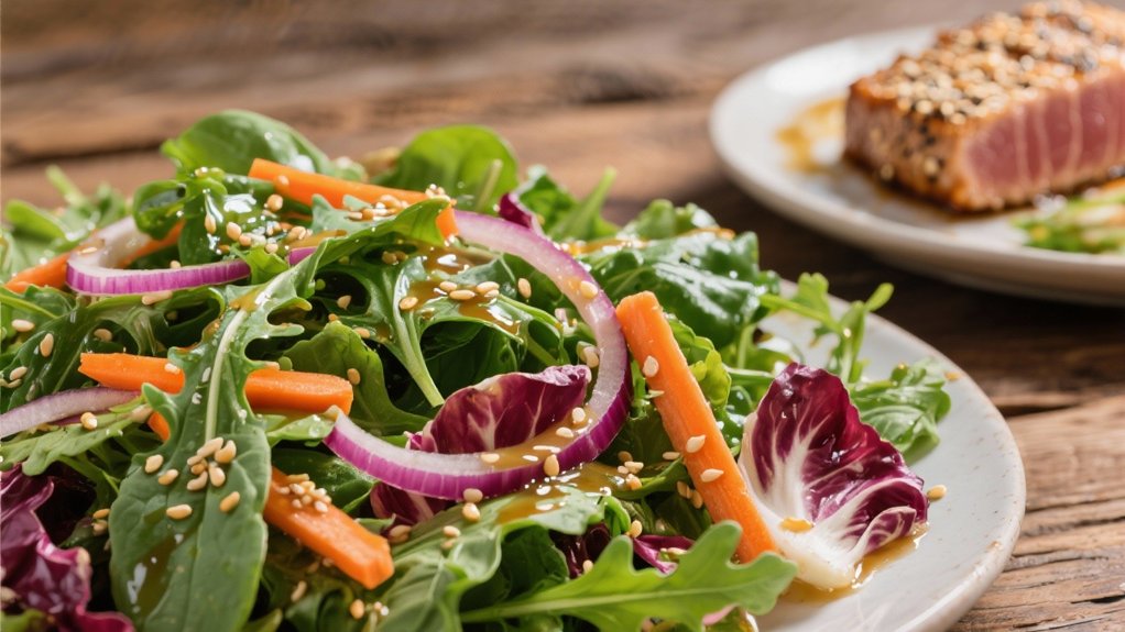 fresh greens zesty ginger dressing