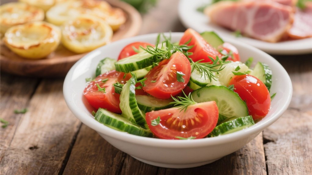 fresh herb cucumber tomato salad
