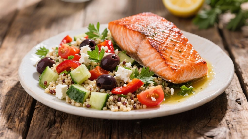 fresh mediterranean quinoa salad