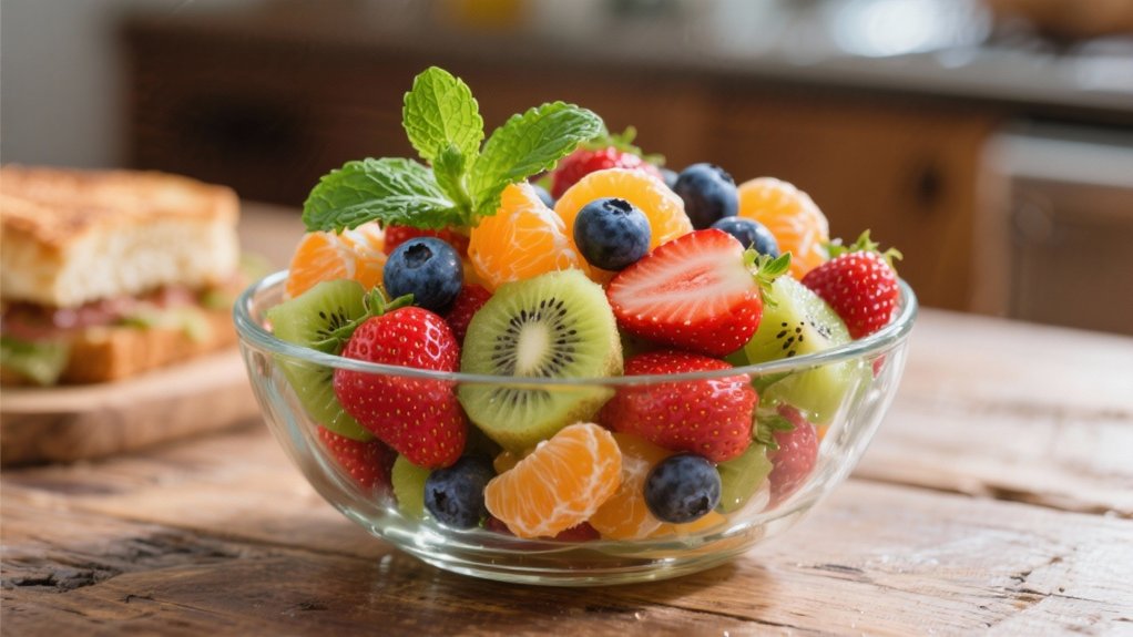 fresh mint fruit salad