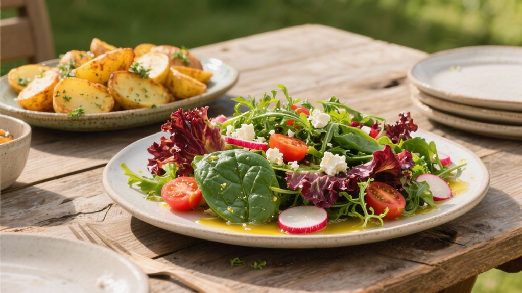 fresh mixed greens salad
