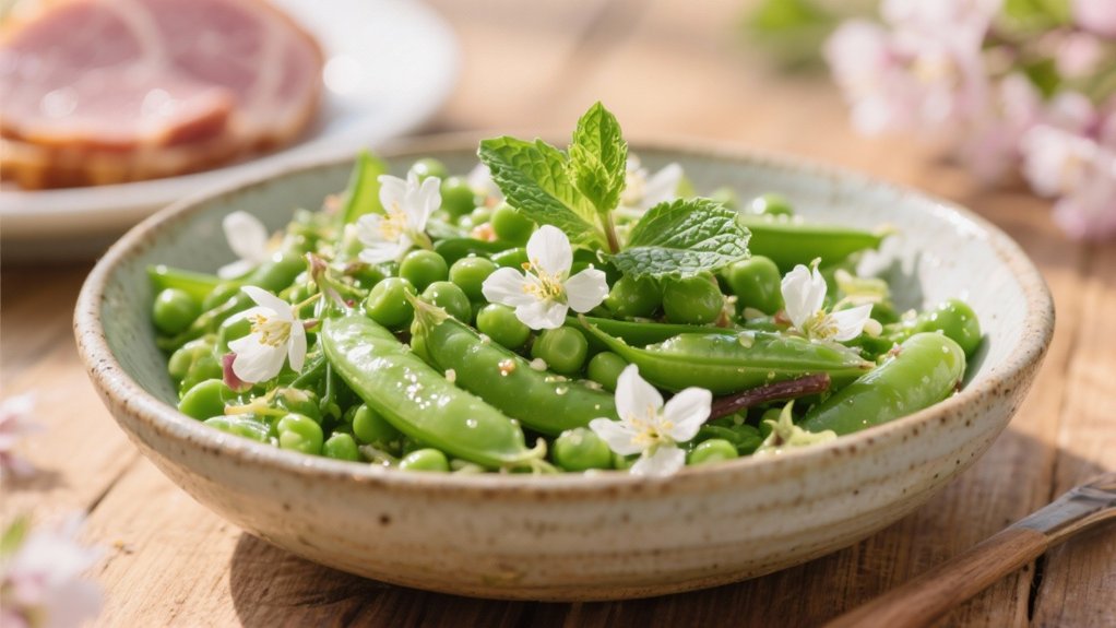 fresh peas mint ham