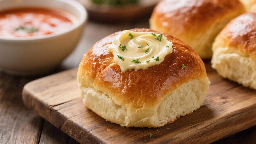 fresh rolls herb butter