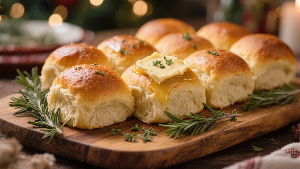 fresh rolls with herb butter