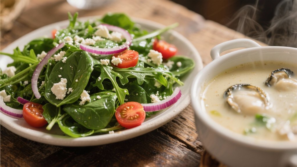 fresh salad balances richness