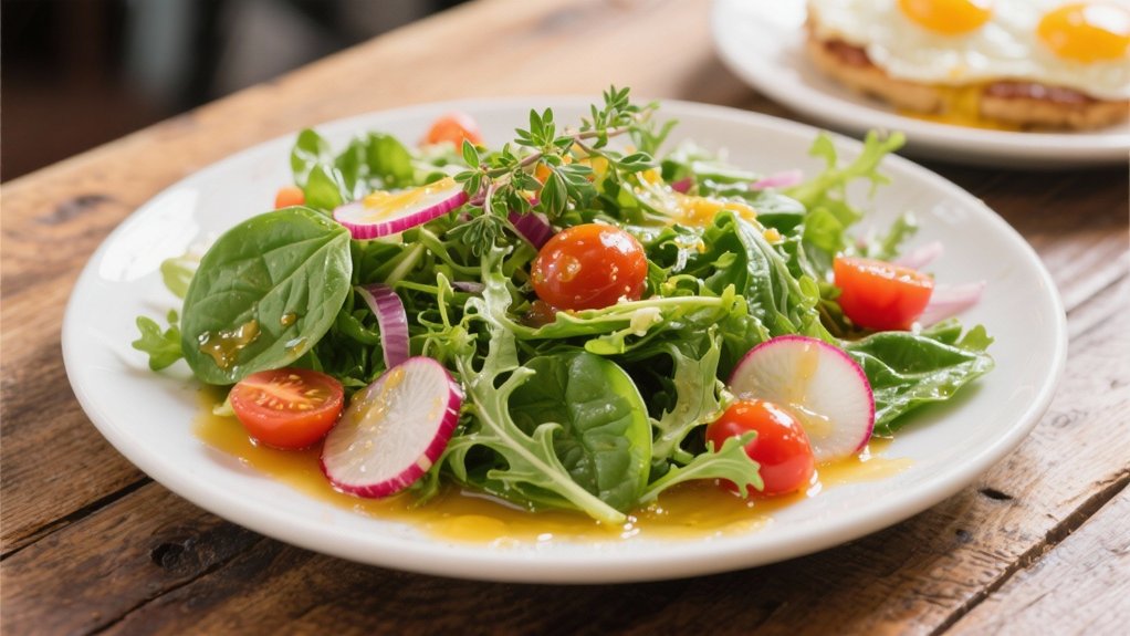fresh salad complements brunch