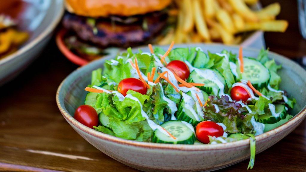 fresh salad complements burgers