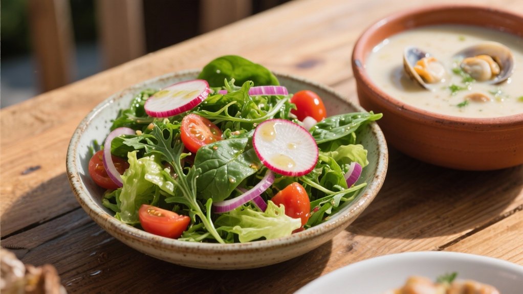 fresh salad complements chowder