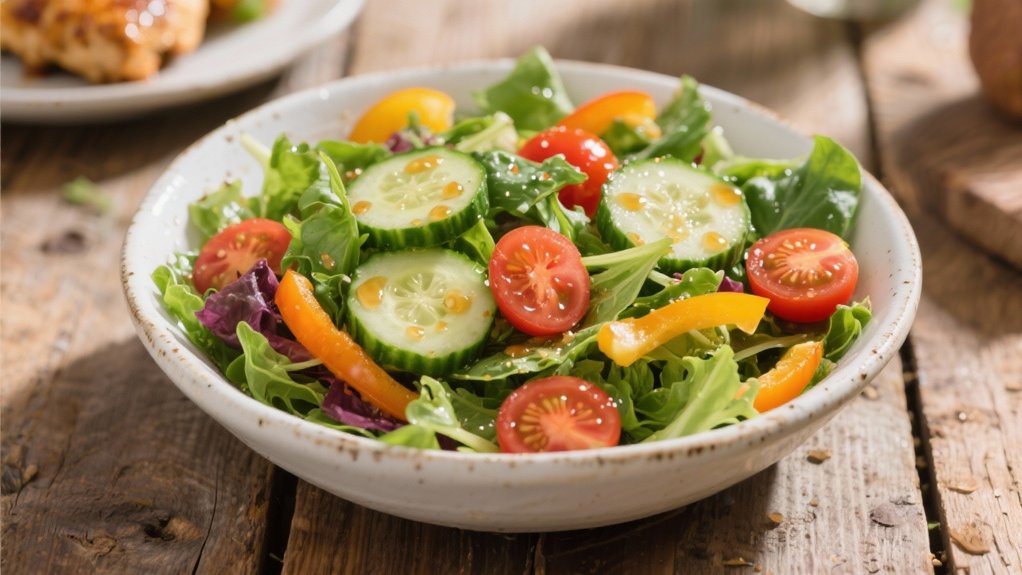 fresh salad enhances flavors