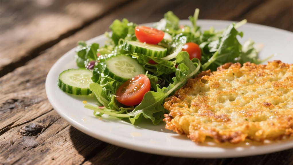 fresh salad enhances latkes