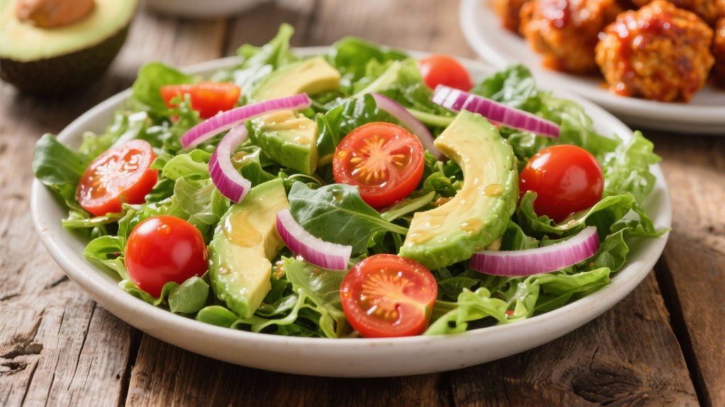 fresh salad with avocado
