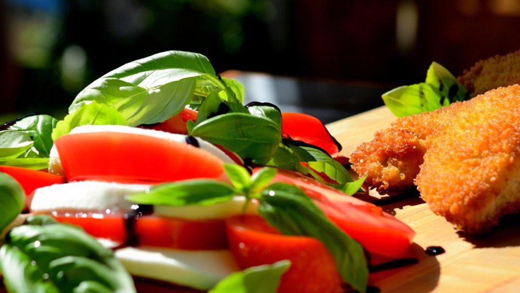 fresh salad with basil