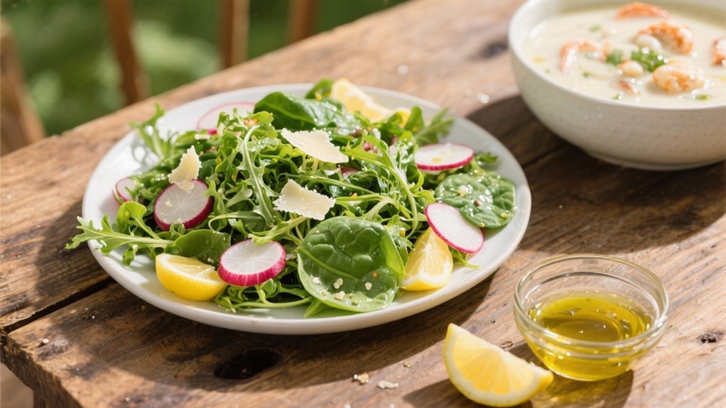 fresh salad with lemon vinaigrette