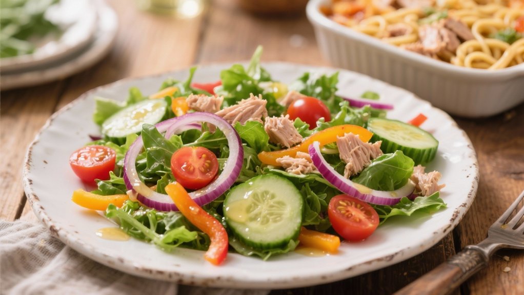 fresh salad with vinaigrette