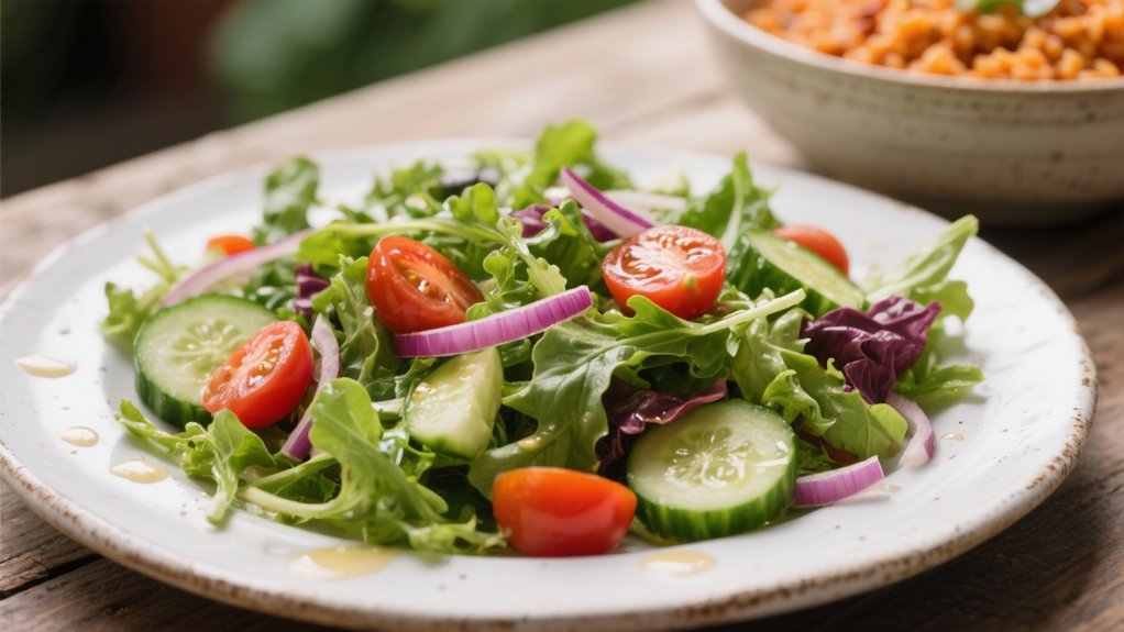 fresh salad with vinaigrette