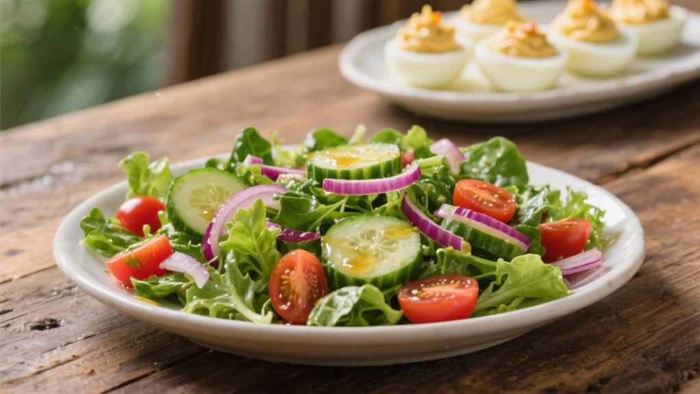 fresh salad with vinaigrette