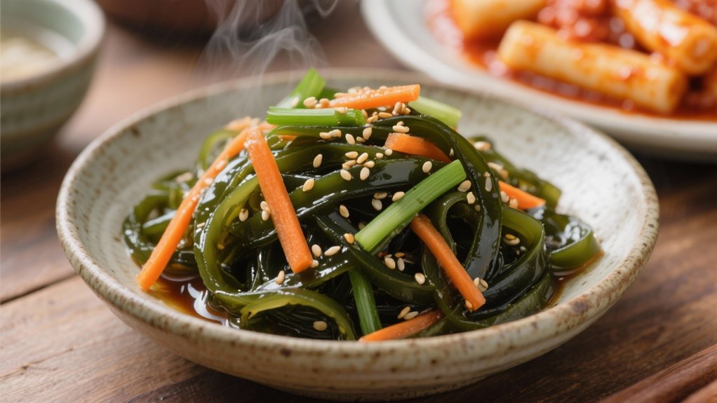 fresh seaweed salad contrast