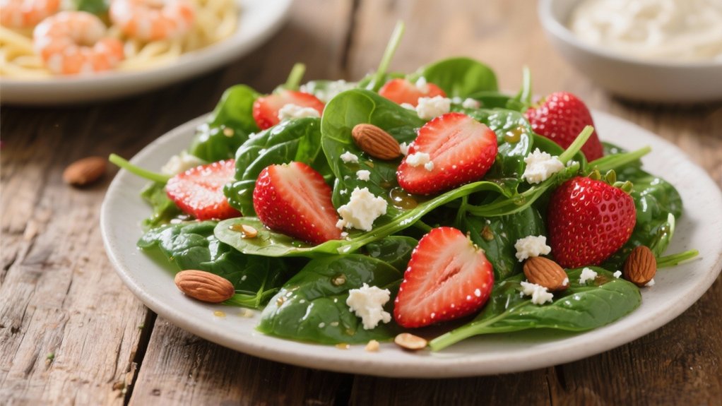 fresh spinach strawberry salad