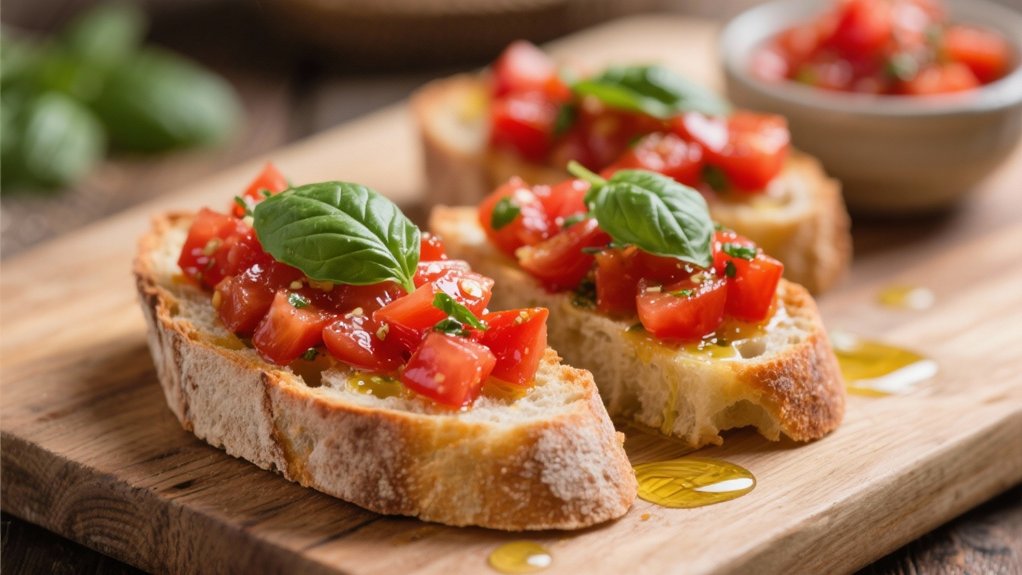 fresh tomato basil topping