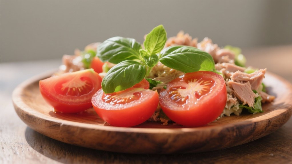 fresh tomatoes with basil