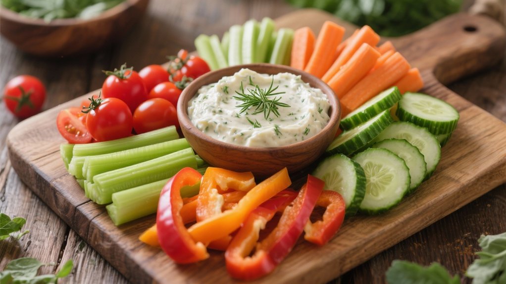 fresh vegetable dip platter