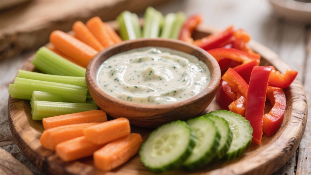 fresh vegetables with ranch