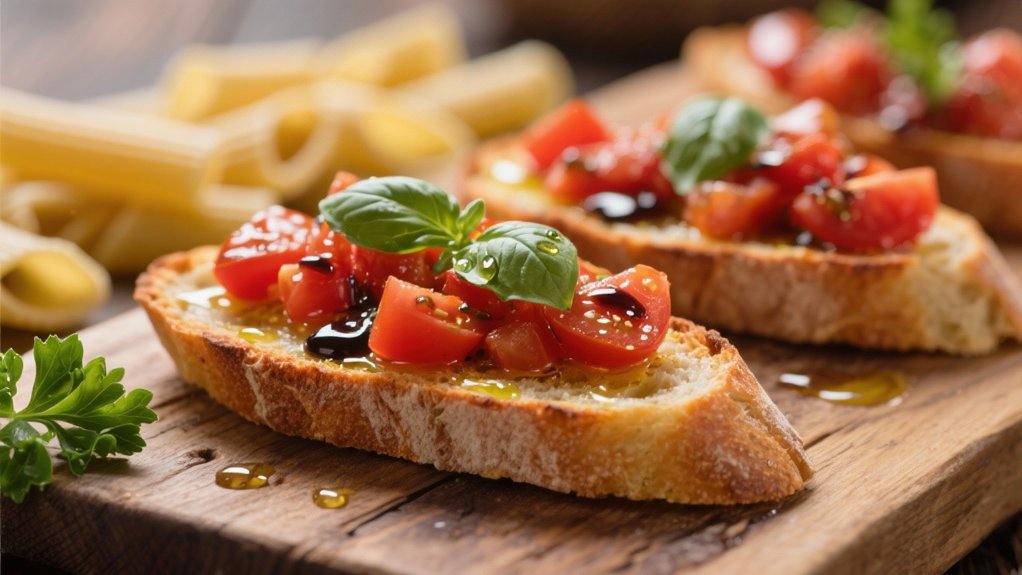 fresh vibrant bruschetta appetizer