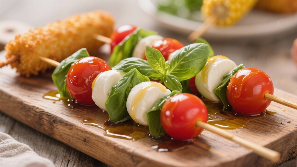 fresh vibrant caprese skewers