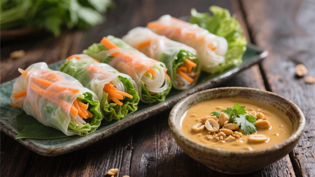 fresh vibrant spring rolls