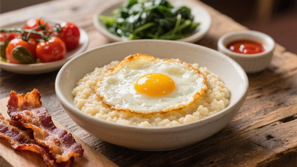 fried eggs with grits