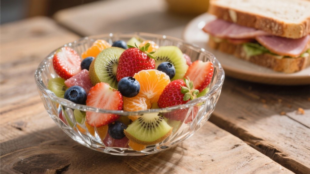 fruit salad complements ham