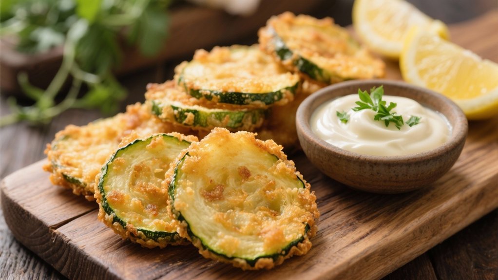garlic aioli enhances zucchini