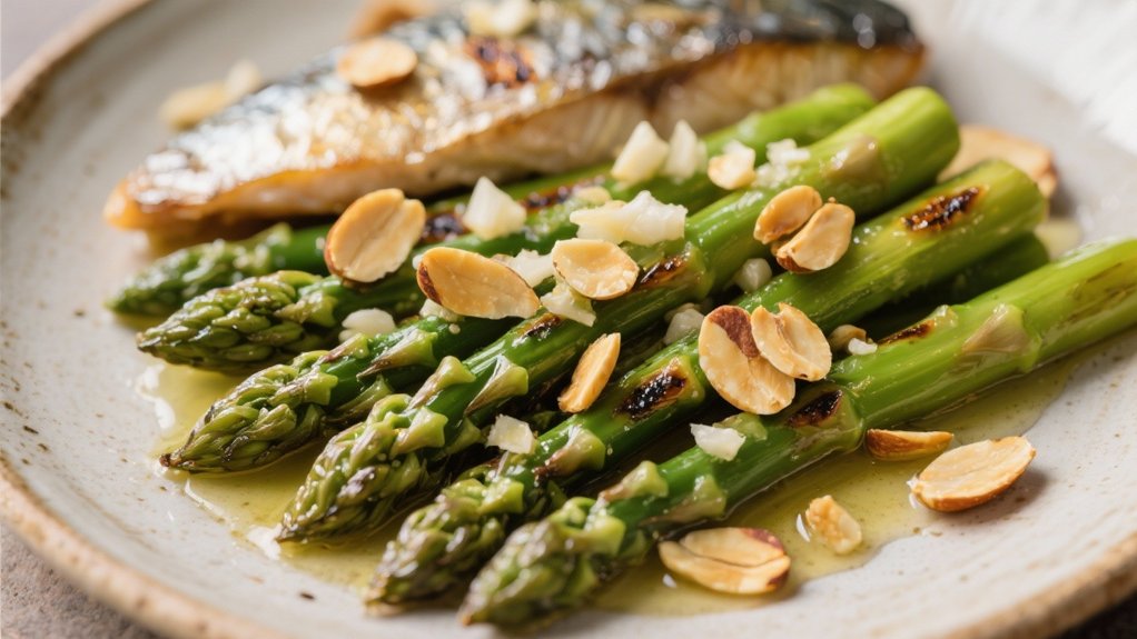 garlic almond grilled asparagus