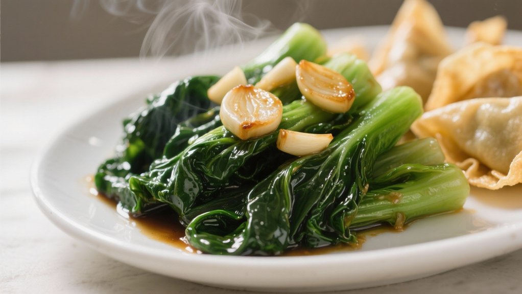 garlic blanched chinese broccoli saut ed