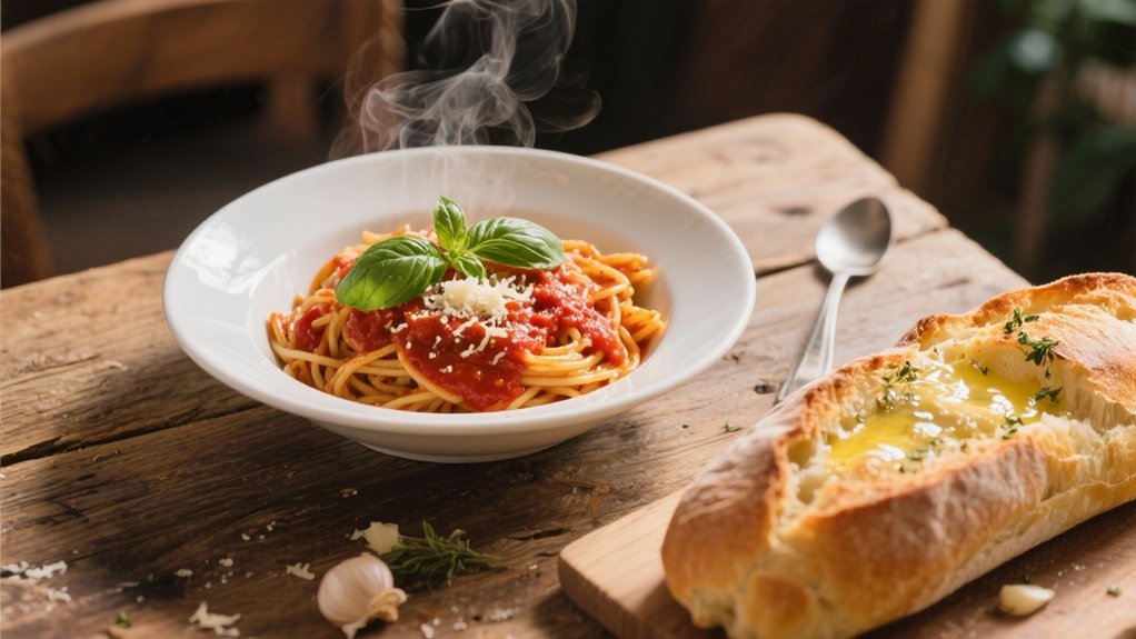 garlic bread and marinara