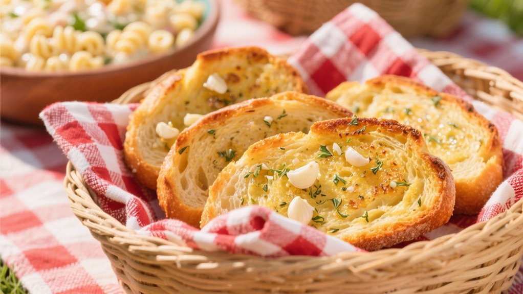garlic bread complements pasta