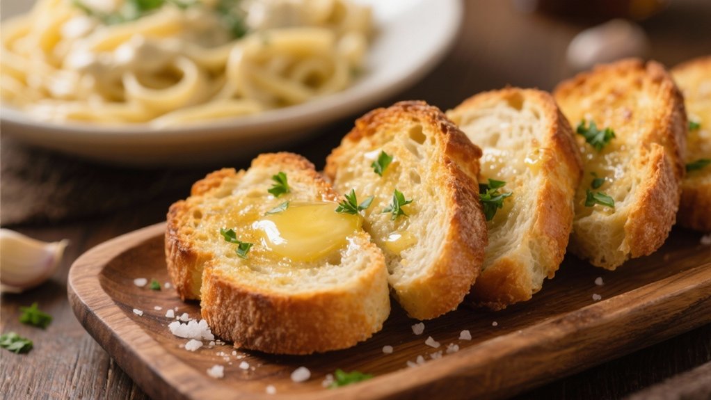 garlic bread enhances alfredo