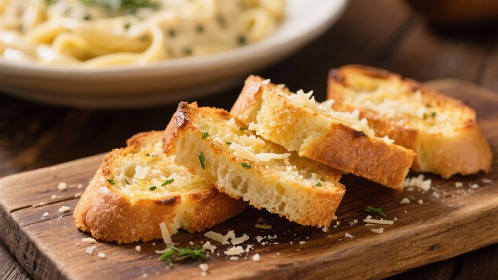 garlic bread enhances cacio e pepe