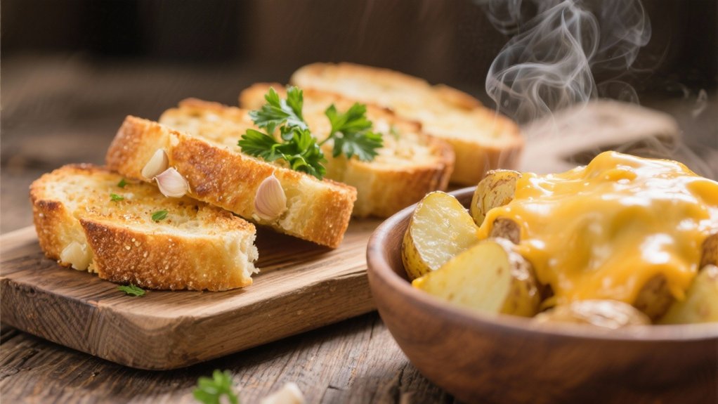 garlic bread enhances comfort food